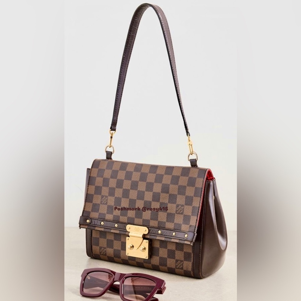 ‼️RARE❤️Louis Vuitton Damier Ebene shoulder bag studded LV handbag LV trunk bag